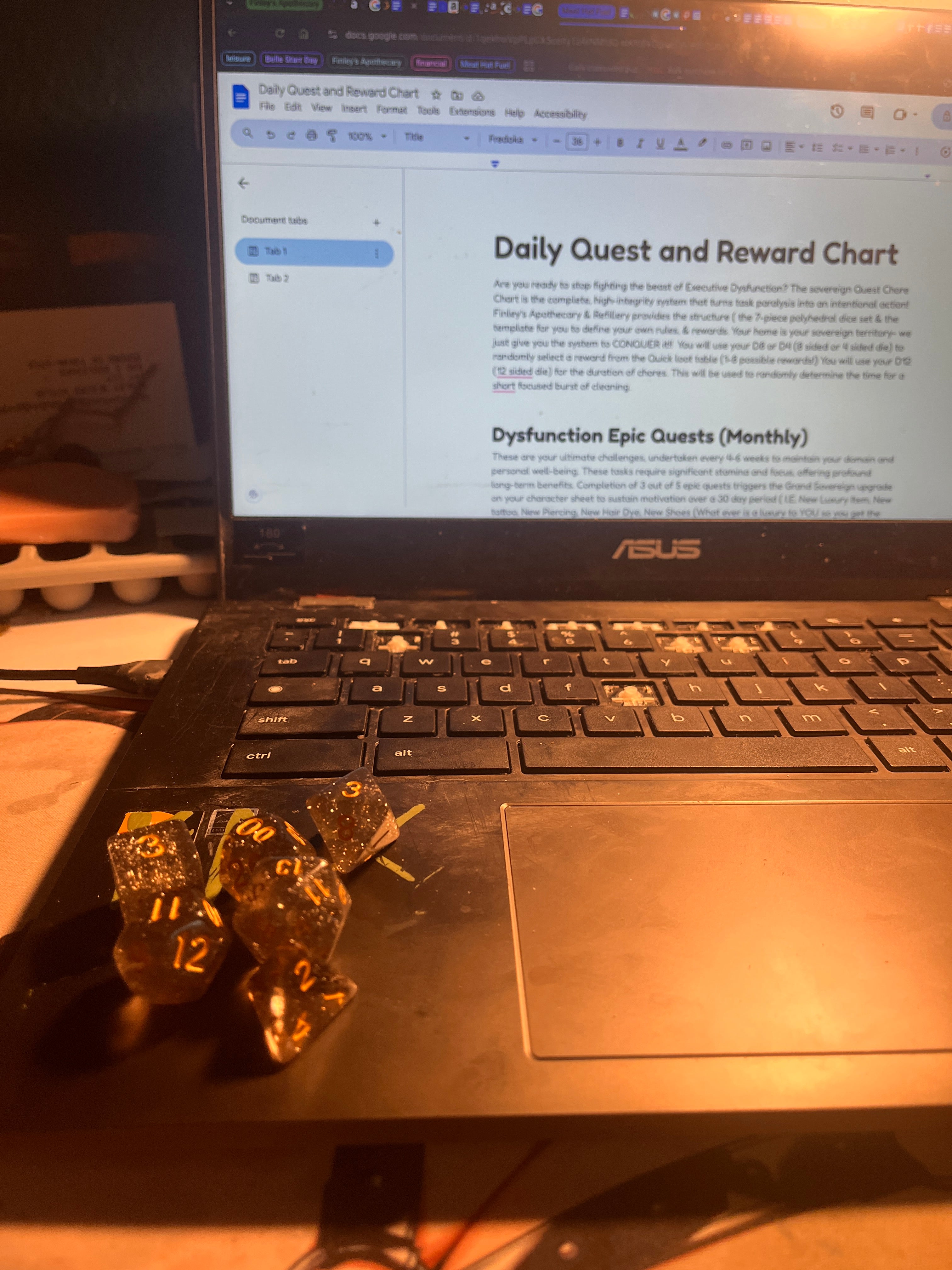 Level 20 Soverign chore chart